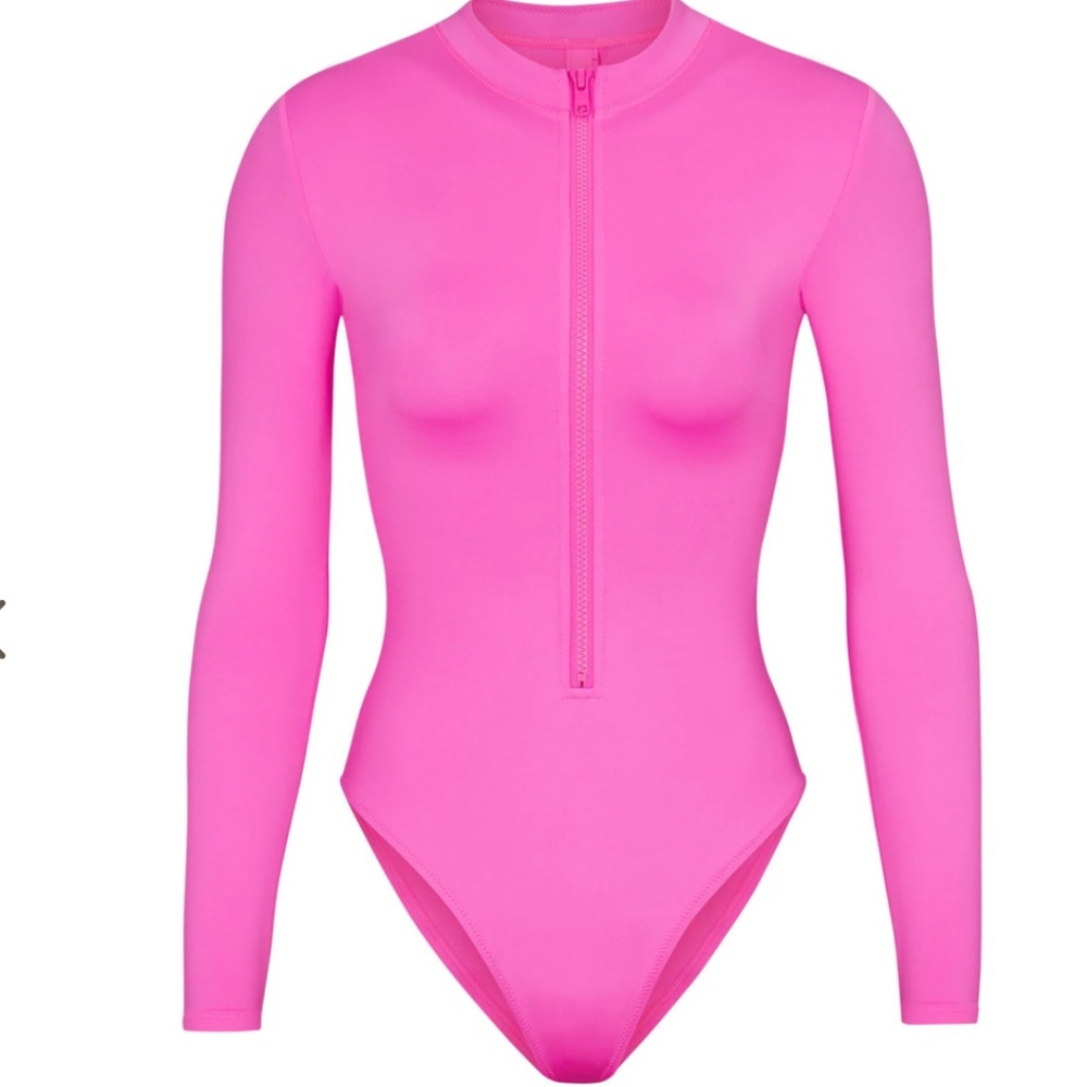 SWIM ZIP FRONT LONG SLEEVE ONE PIECE - TAFFY